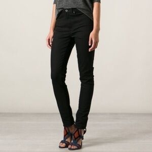 ACNE STUDIOS Coco Black Skinny Slim Fit Mid Rise Ankle Crop Jeans Size 25 Short